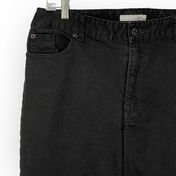 Chico's Platinum Bootcut Jeans Women Size XL Black Stretch Pockets Cotton Blend‎ - Picture 3 of 13